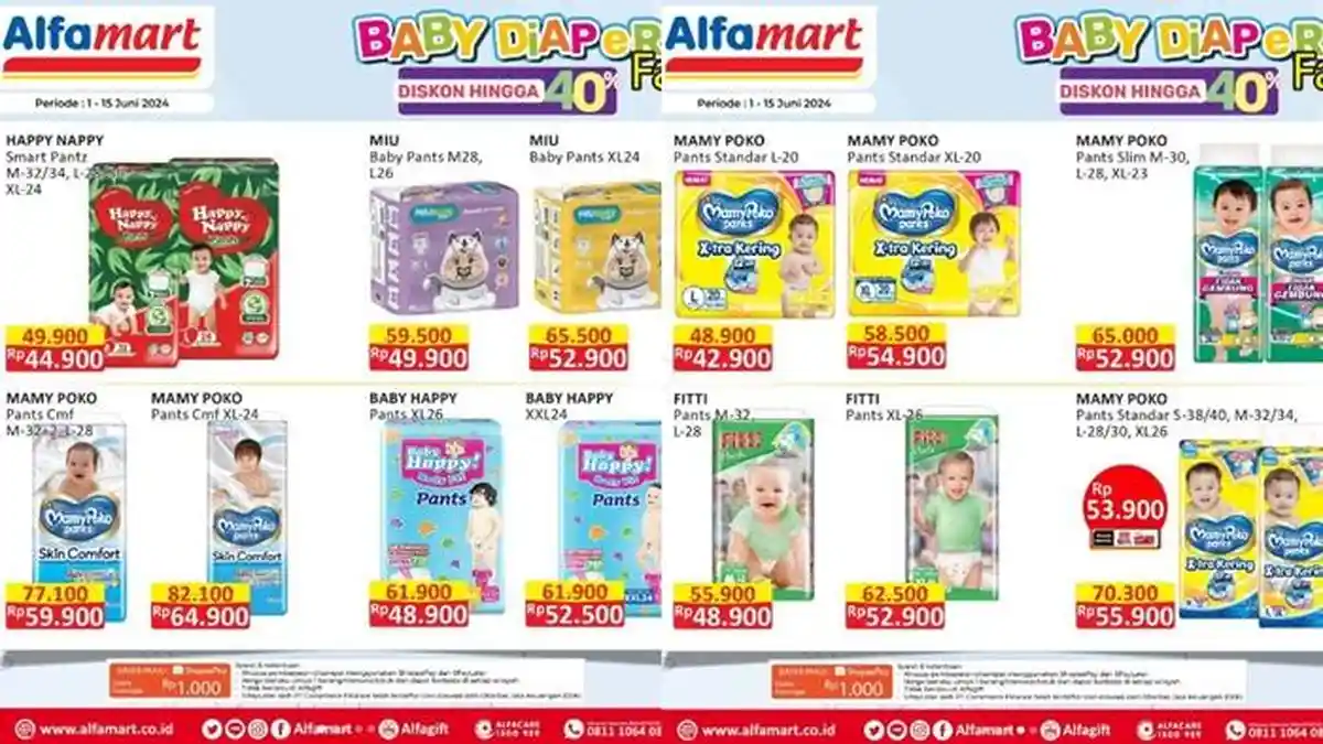 Katalog Promo Alfamart Hari ini 12 Juni 2024, Pampers Anak Ada Diskon hingga 40 Persen