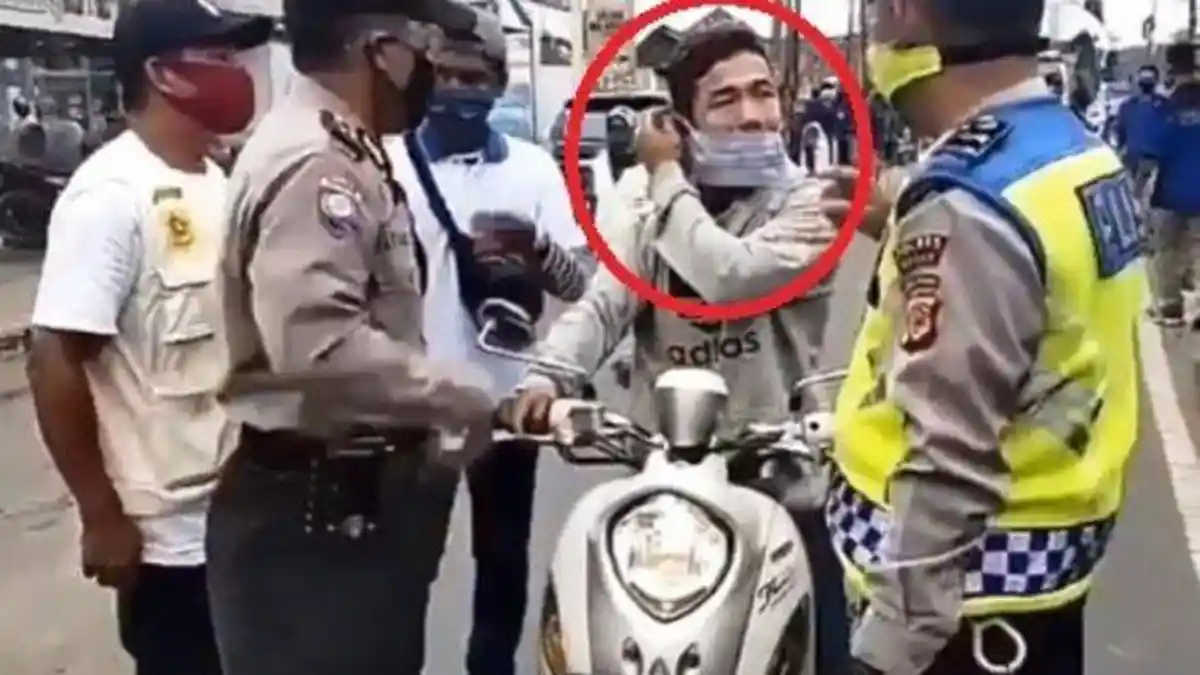 VIRAL Video Pemuda Ngamuk saat Ditegur Agar Pakai Masker, Polisi Tua Jadi Incaran Makian