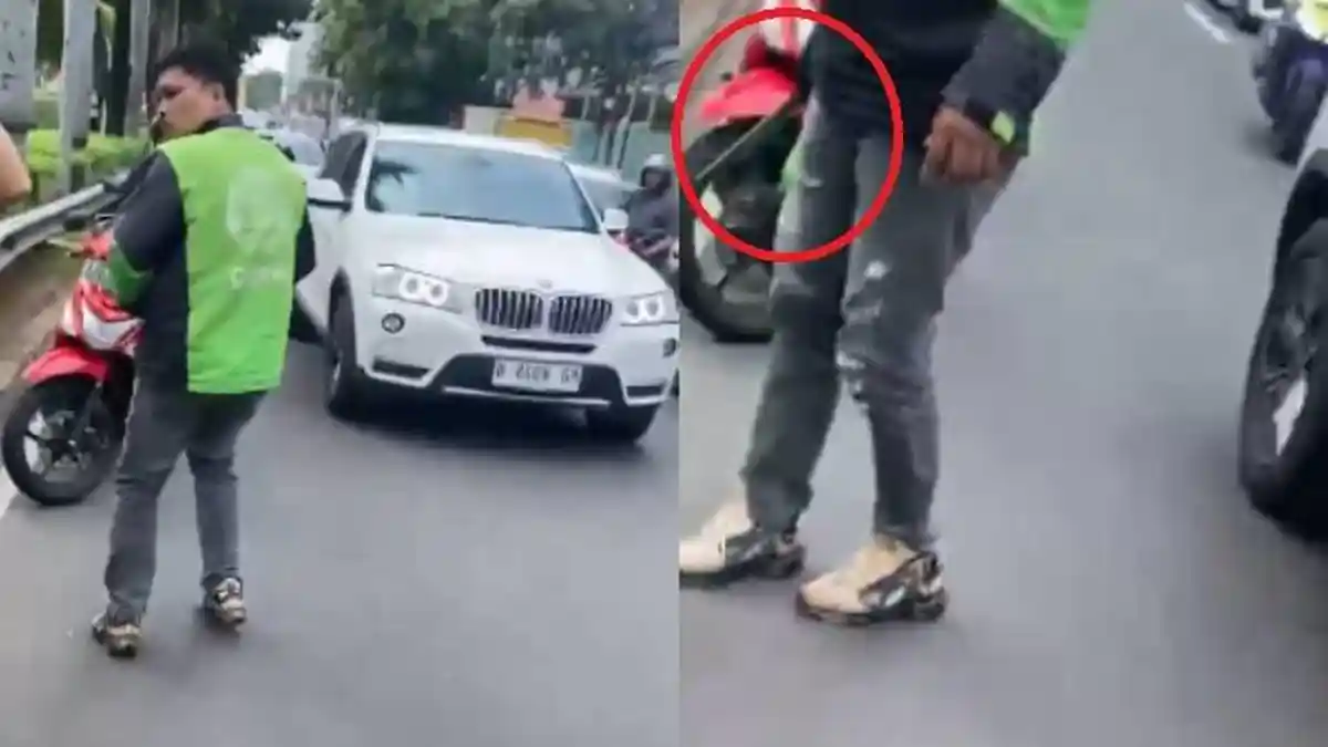 Viral Video Aksi Driver Ojol Jagoan Acungkan Sajam ke Pengendara, Tak Terima Ditegur di Jalan