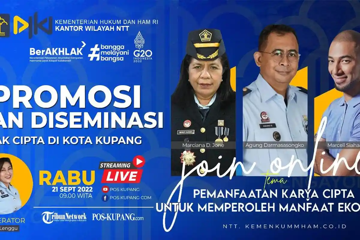 Kantor Wilayah Kemenkumham NTT Gandeng Marcell Siahaan Dalam Diskusi Hybrid Kekayaan Intelektual