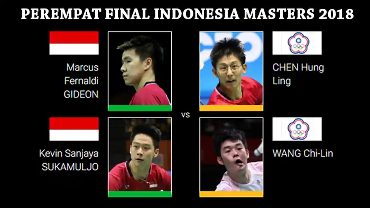 Indonesia Masters 2018 - Live Streaming Perempat Final, Owi/Butet Main Pertama, Marcus/Kevin Kelima
