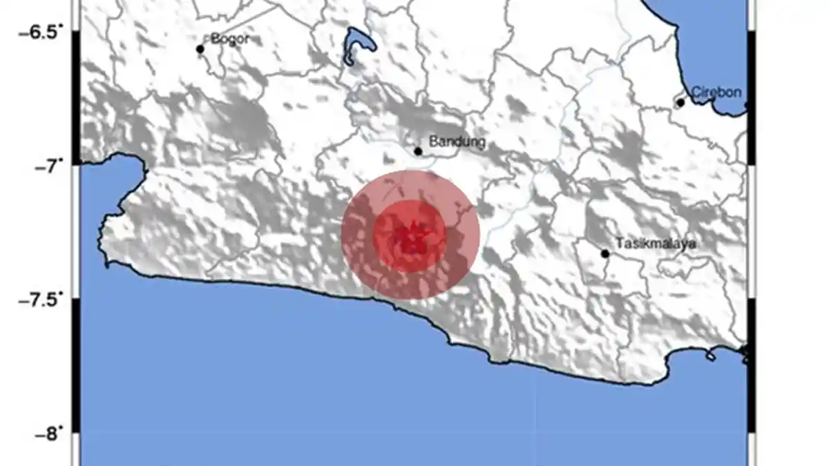 Gempa Terkini Guncang Jabar Selasa Siang, Info BMKG Pusat Gempa di Darat, Ini Skala Magnitudonya