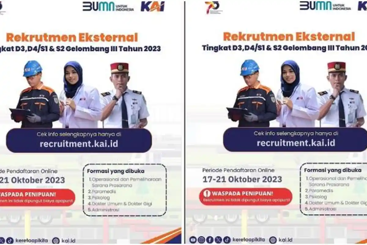Lowongan Kerja di PT KAI untuk Lulusan D3 hingga S2, Posisi: Paramedis hingga Psikolog