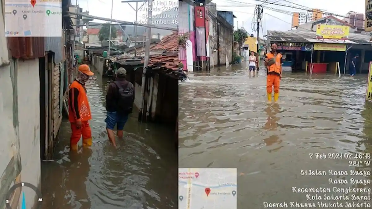 Imbas Hujan Kawasan Rawa Buaya Cengkareng Tergenang 10-50 Cm, Ini Titiknya