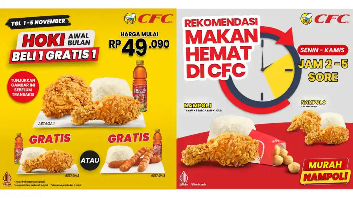 MURAH! Promo CFC Hari Ini 5 November 2023, Paket Hoki Awal Bulan Rp 45 ...
