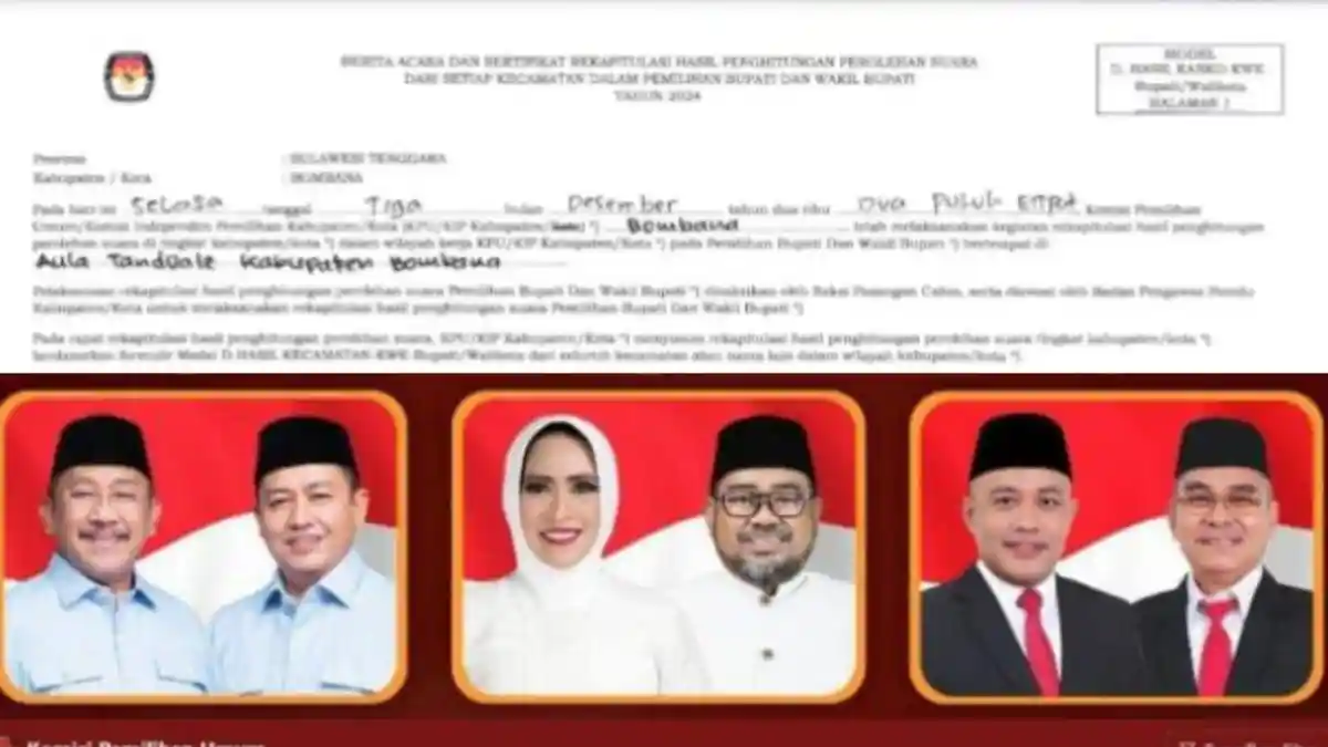 Hasil Pilkada Bombana 2024: Pleno KPU, Burhanuddin Menang Selisih 22.950 Suara dari Andi Nirwana