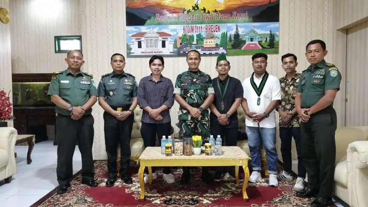 Pengurus Baru HMI Cabang Bireuen Silaturahmi dengan Dandim, Siap Bangun Sinergi Positif