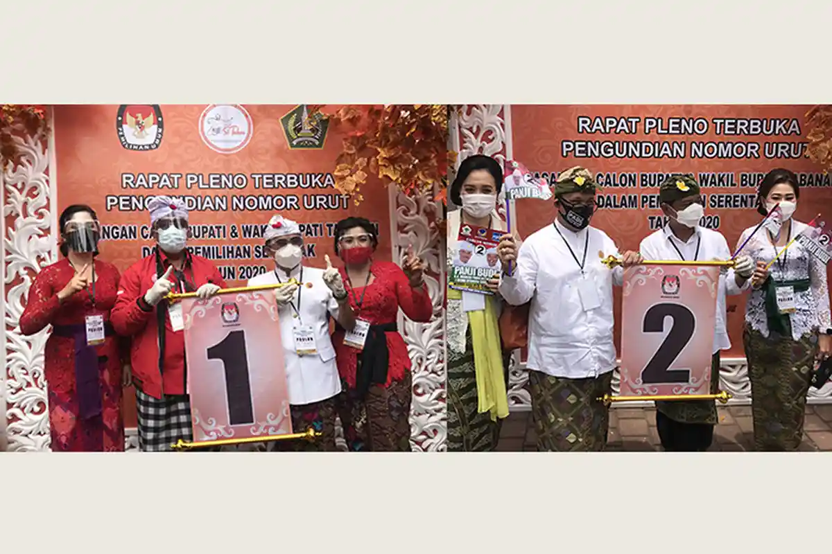 Pembukaan Kampanye Dilaksanakan Seremonial, KPU Tabanan Undi Nomor Urut Paslon