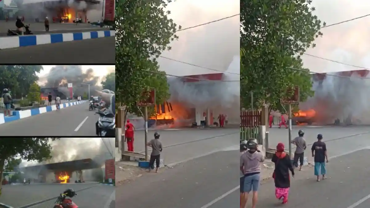 BREAKING NEWS - SPBU di Jalan Ahmad Yani Ponorogo Terbakar Sore Ini