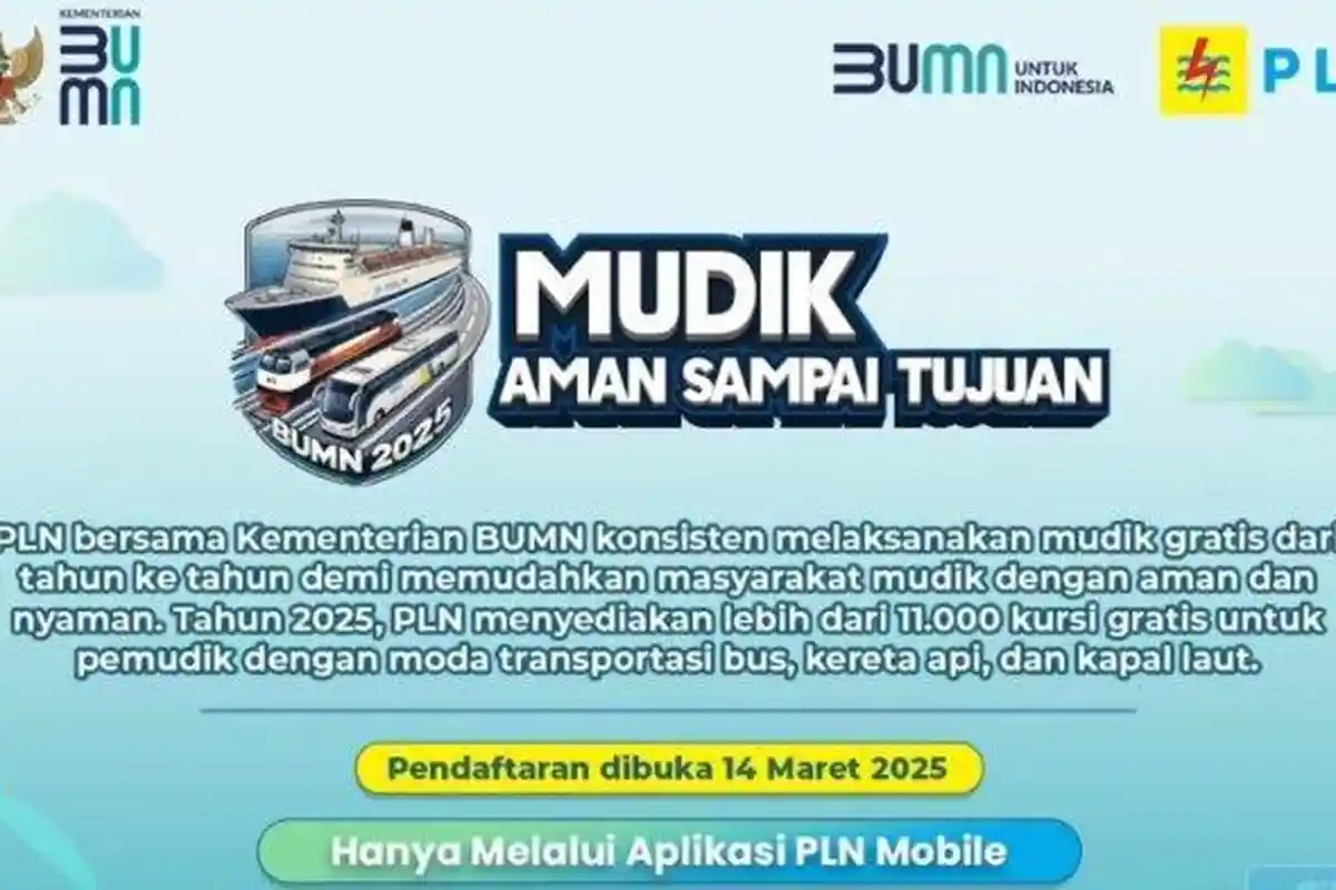 Yang Ingin Mudik Gratis, Silahkan Ikut Bersama PLN, Ada 11.000 Tiket, Ini Syarat dan Ketentuannya