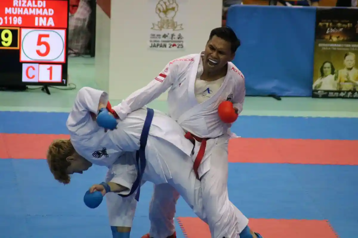 Karateka Polman Sulbar Bripda Muh Risaldi Raih Medali Emas di Jepang Usai Pecundangi Atlet Makau