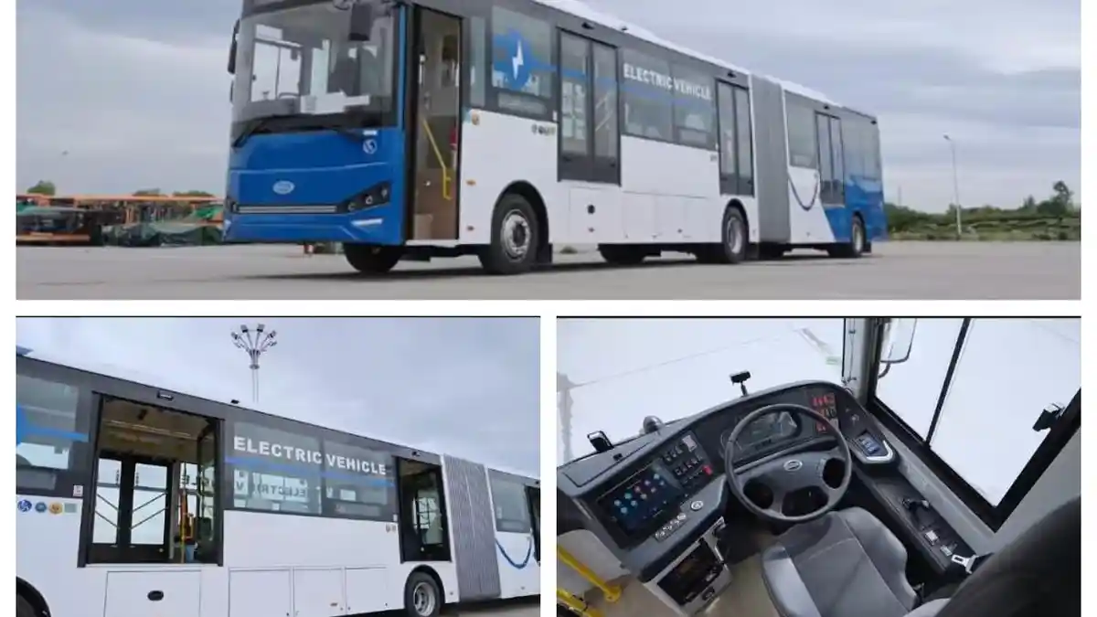Skyworth Pamerkan Bus Gandeng Listrik 18 Meter dengan Livery Transjakarta - Tribunnews.com