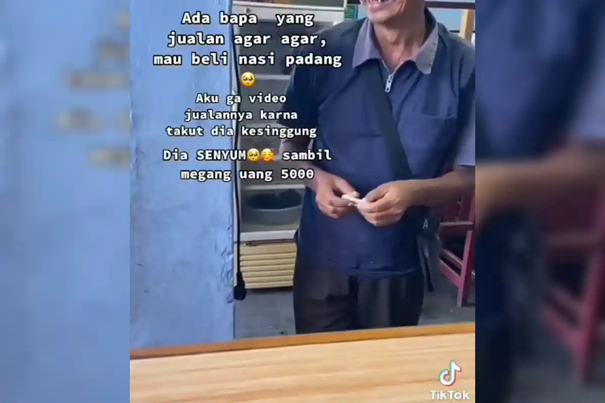 Bikin Nangis, Penjual Agar-agar di Garut Beli Nasi Padang dengan Uang Lima Ribu Rupiah
