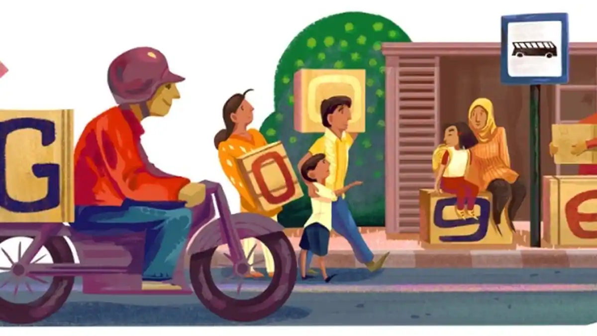 Google Doodle Rayakan Musim Mudik Khas Lebaran di Indonesia