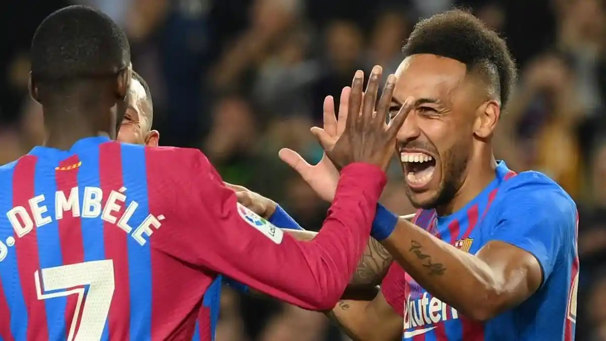 Hasil Barcelona vs Celta Vigo, Aubameyang 2 Gol, Ousmane Dembele 2 Assist, Barcelona Menang