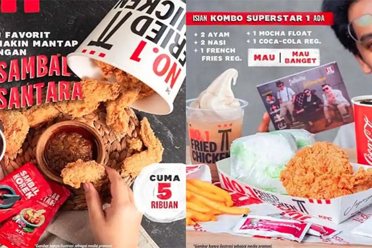 PROMO KFC 18 Desember 2021, Kombo Superstar 2 Ayam 2 Nasi 1 Kentang Goreng + Mocha Float & Coca-cola