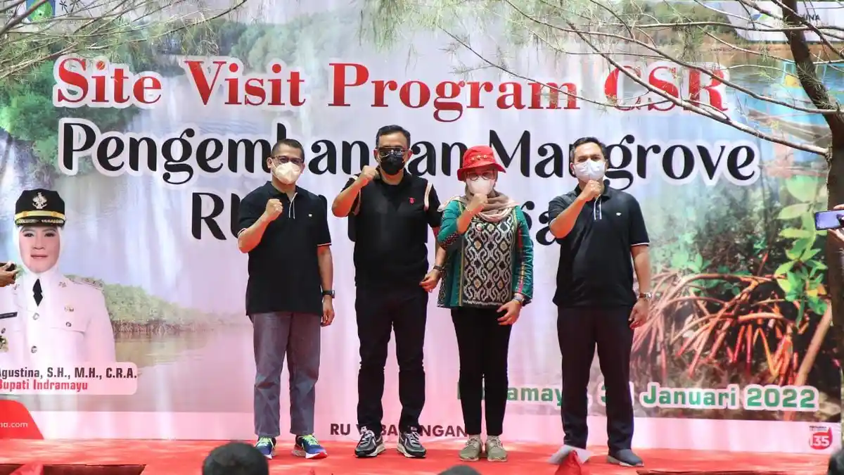 Bupati Cilacap Belajar Pengembangan Tanaman Mangrove di Indramayu
