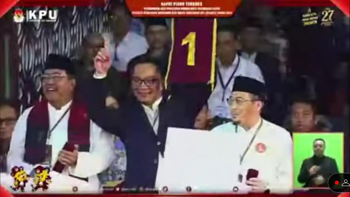 Nomor Urut Pilkada Jakarta: RK-Suswono Nomor 1, Dharma-Kun Wardana Nomor 2, Pramono-Rano Nomor 3