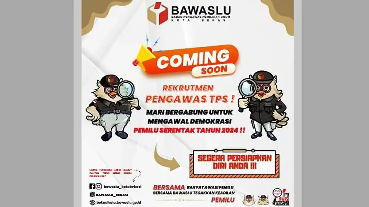 Bawaslu Kota Bekasi Segera Buka Pendaftaran Pengawas TPS Pemilu 2024