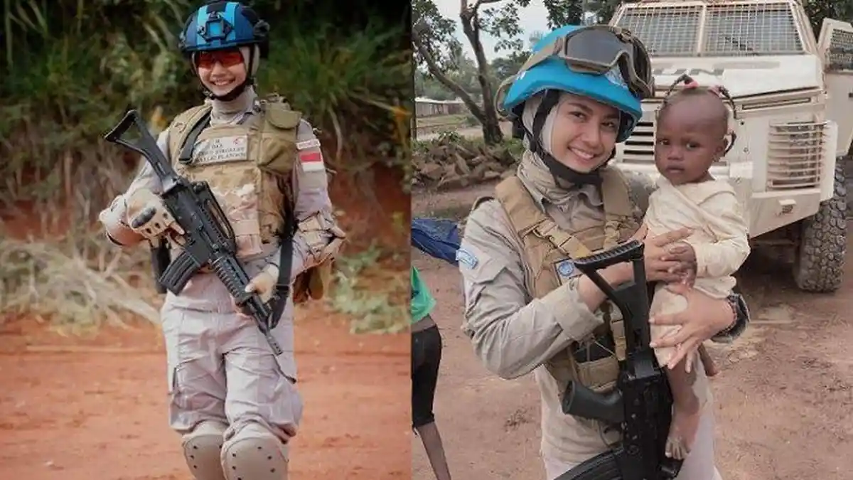 Briptu Hikma Nur Syafa, Polwan Berhijab yang Jago Nembak Kini Bertugas di Afrika, Fotonya Viral