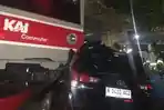 Mobil Berpelat Malang Tertabrak KRL di Rel Jalan Sholeh Iskandar Bogor, Sopir Langsung Kabur