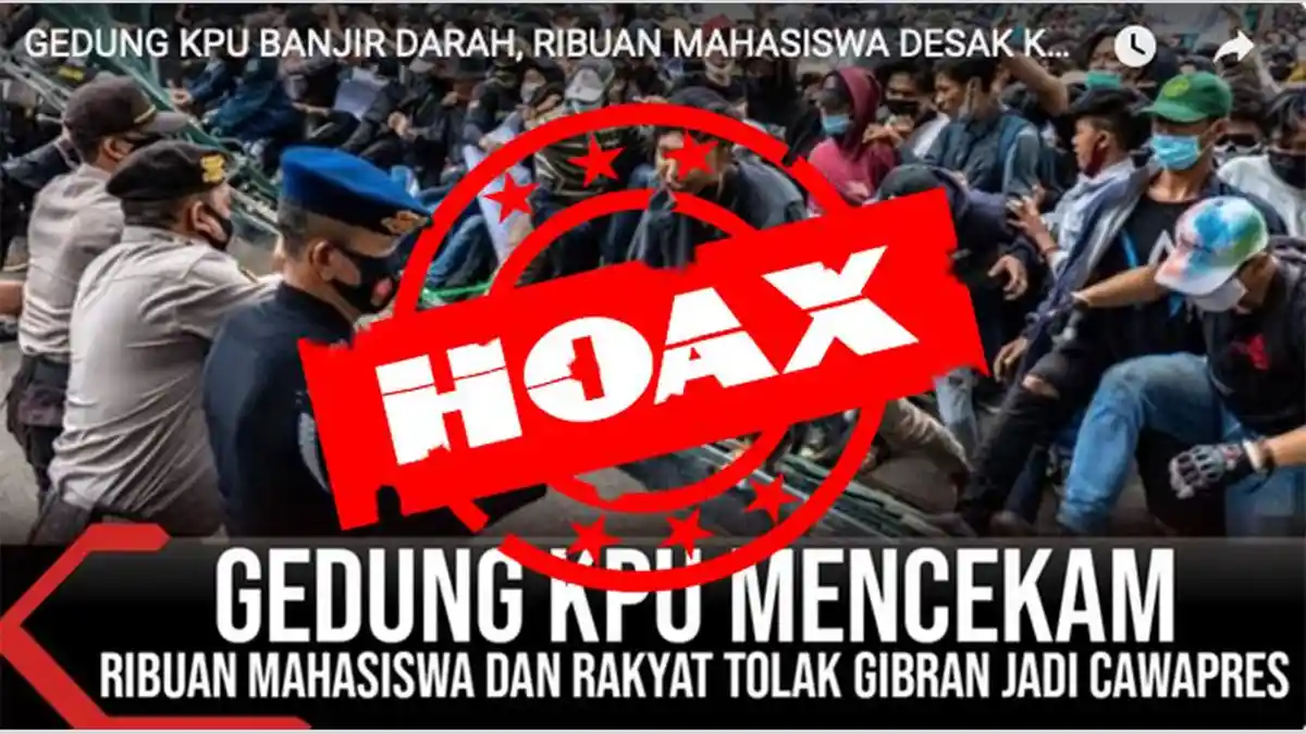 HOAX! Aksi Demo Menolak Gibran jadi Cawapres yang Ricuh