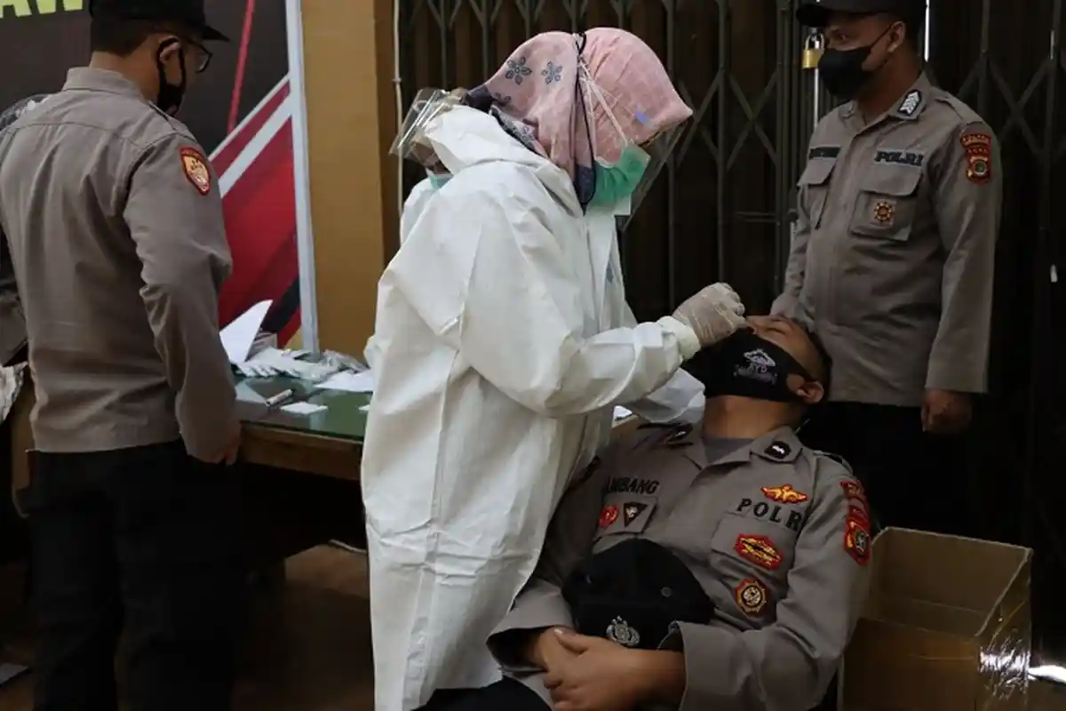 Puluhan Personel Polres Lhokseumawe Jalani Test Swab Antigen, Begini Hasilnya
