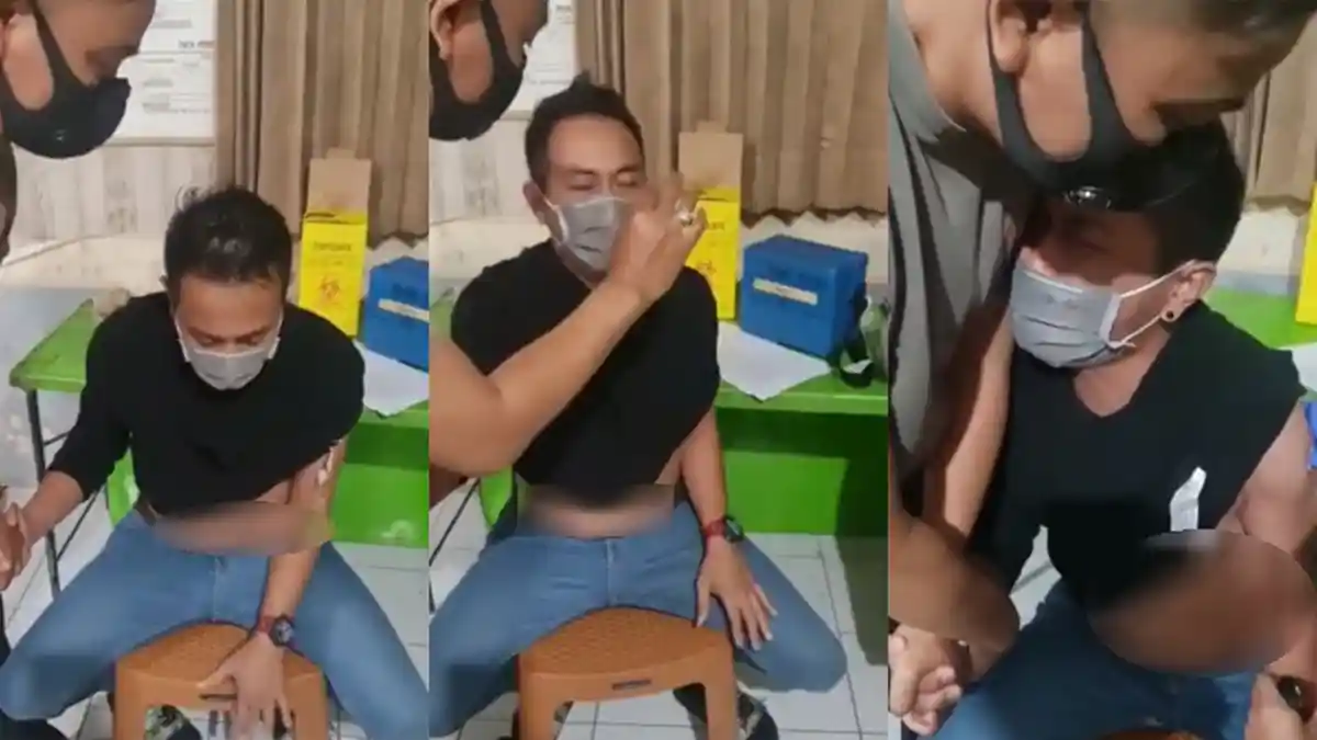 Viral Aksi Heboh Pria Bertindik Saat Disuntik, Berteriak Takbir, Baca Doa Qunut Hingga Ayat Kursi