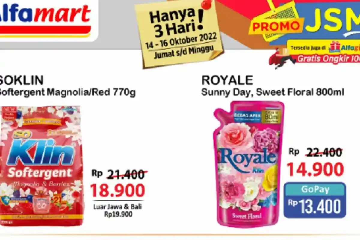Belanja Hemat, Promo JSM Alfamart 15 Oktober 2022, Sunlight Baygon Jaz1 Clear Royale Murah Meriah