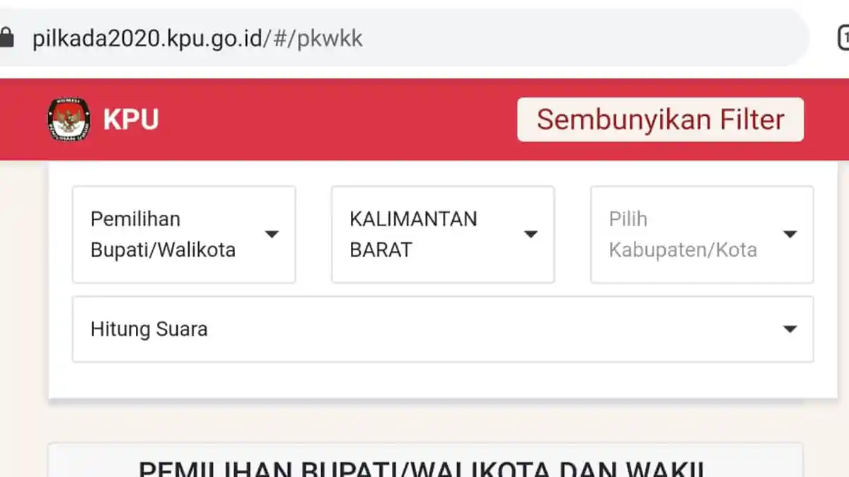 UPDATE Hasil Pilkada 2020 Pilgub Pilwako Pilbup di 270 Daerah Login https://pilkada2020.kpu.go.id