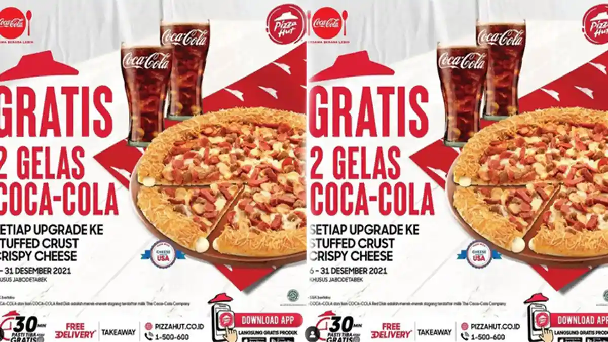 Terbaru Promo Pizza Hut Hari Ini 30 Desember 2021, Promo Gratis 2 Coca Cola Nikmati Bersama Pizza