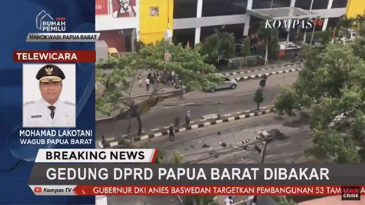 LIVE STREAMING Kerusuhan di Manokwari, Gedung DPRD Papua Barat Dibakar