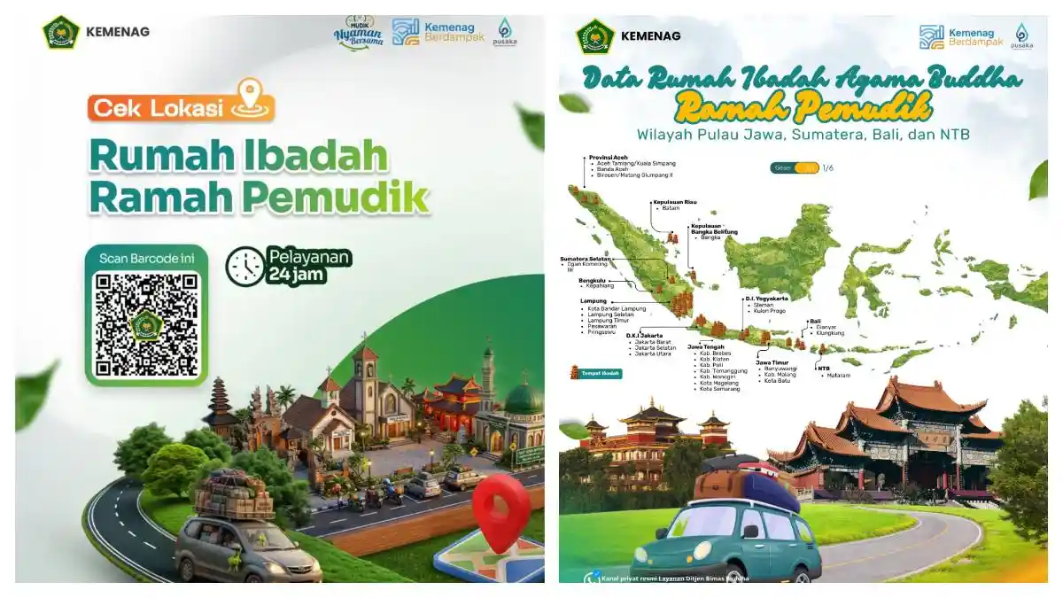 Daftar Rumah Ibadah Ramah Pemudik Lebaran Idul Fitri 2026 dari Kemenag