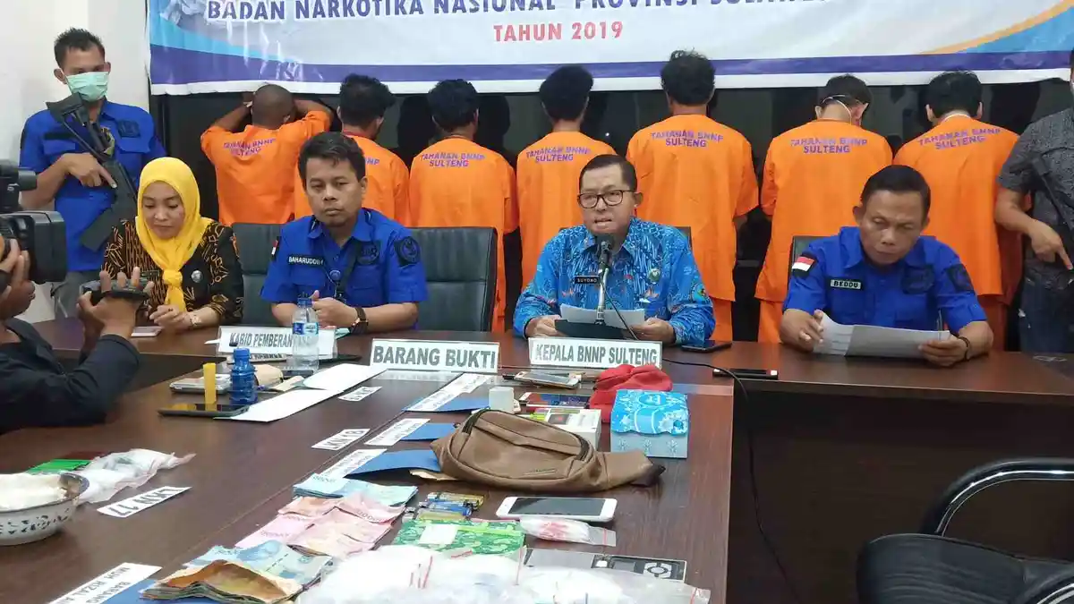 3 Bulan Terakhir, BNNP Sulteng Bekuk 9 Terduga Pengedar dan Penyalahguna Narkoba