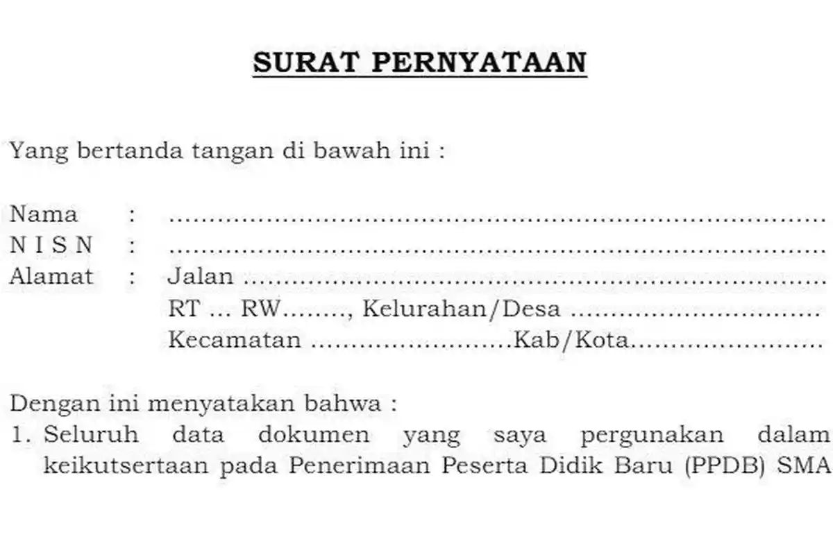 CPNS 2024: Format Surat Pernyataan Bersedia Ditempatkan yang Baik dan Benar