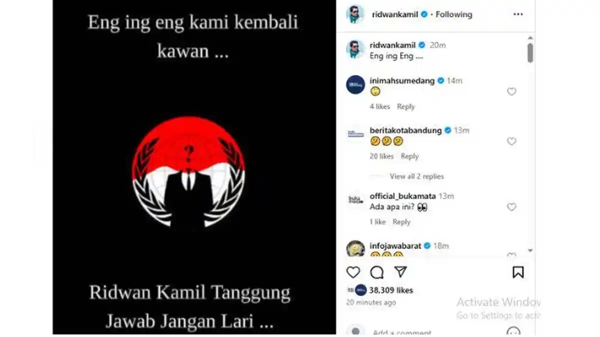 Akun Instagram Ridwan Kamil Diretas Usai Jumpa Pers Lisa Mariana, Ini Langkah Kuasa Hukum
