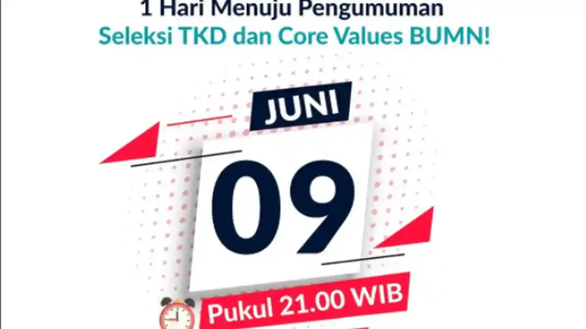 Informasi Jadwal Pengumuman dan Link untuk Memantau Hasil TKD BUMN Hari Ini Kamis 9 Juni 2022