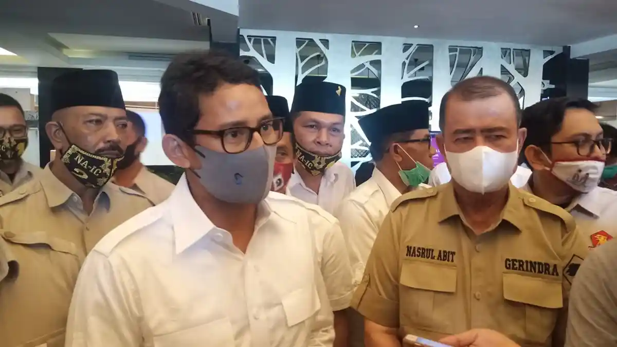 Datangi Sumbar Petinggi Partai Gerindra Sandiaga Uno dan Sufmi Dasco Kampanyekan NA-IC