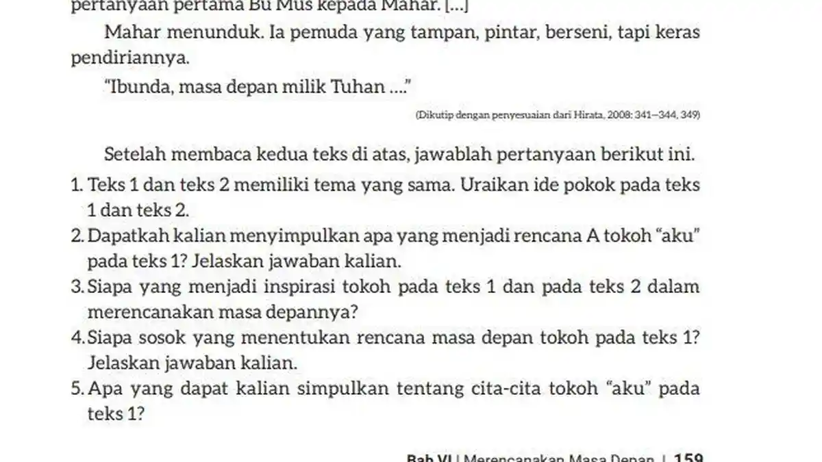 Kunci Jawaban Bahasa Indonesia Kelas 9 Halaman 159 160 Kurikulum Merdeka