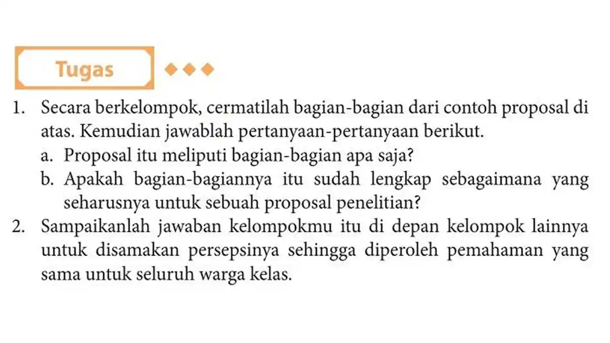 Kunci Jawaban Bahasa Indonesia Kelas 11 SMA Halaman 158: Bagian Proposal