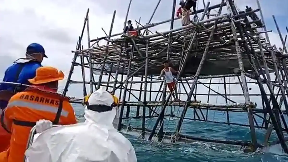 Basarnas Babel Evakuasi 6 Pemancing yang Berhasil Menyelamatkan Diri ke Bagan