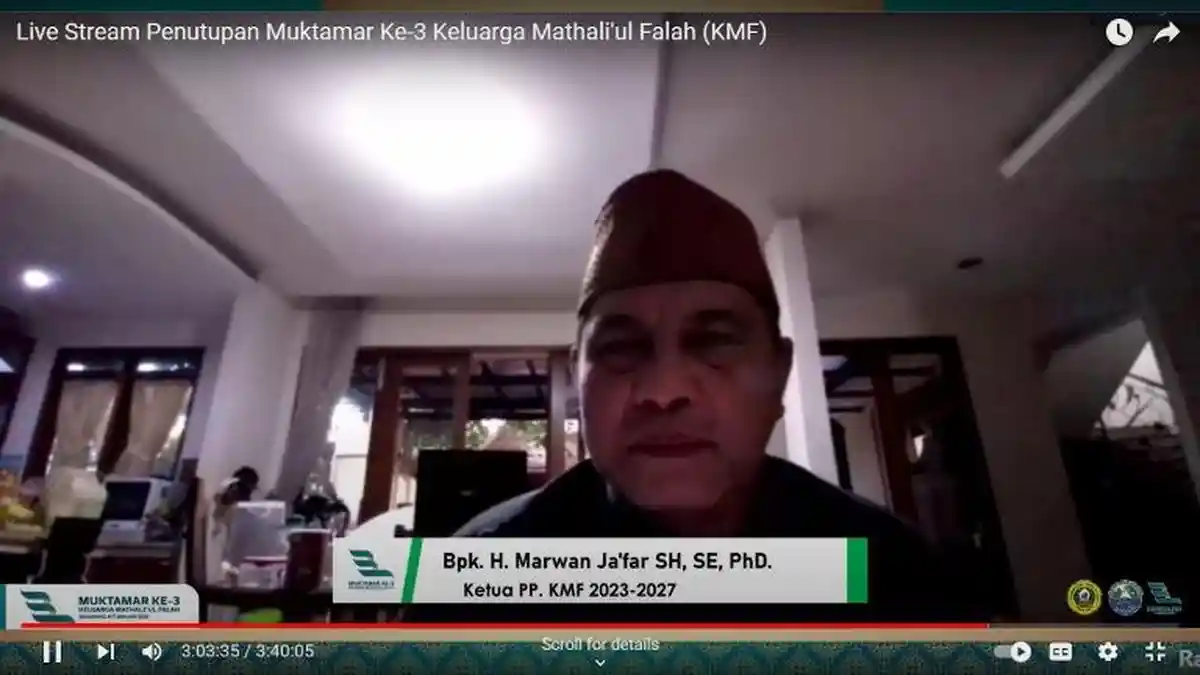 Marwan Ja'far Jadi Ketua Terpilih Keluarga Mathaliul Falah Periode 2023-2028