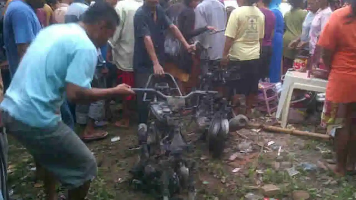 Sekejap Saja Dua Motor Hangus Dilalap Jago Merah