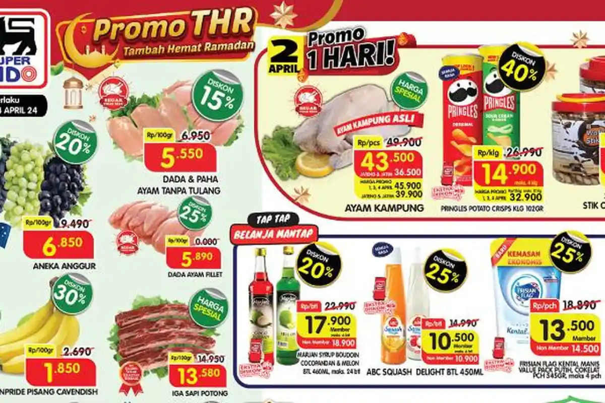 Harga Sembako Awal Bulan April 2024 di Promo Superindo Hypermart Alfamart: Ayam Kampung Rp43.500