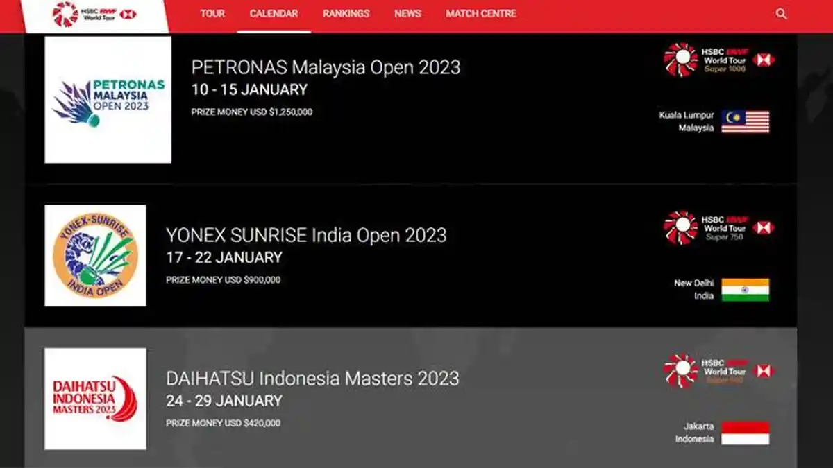 Catat! Jadwal Tiga Turnamen Badminton Dunia Sepanjang Januari 2023