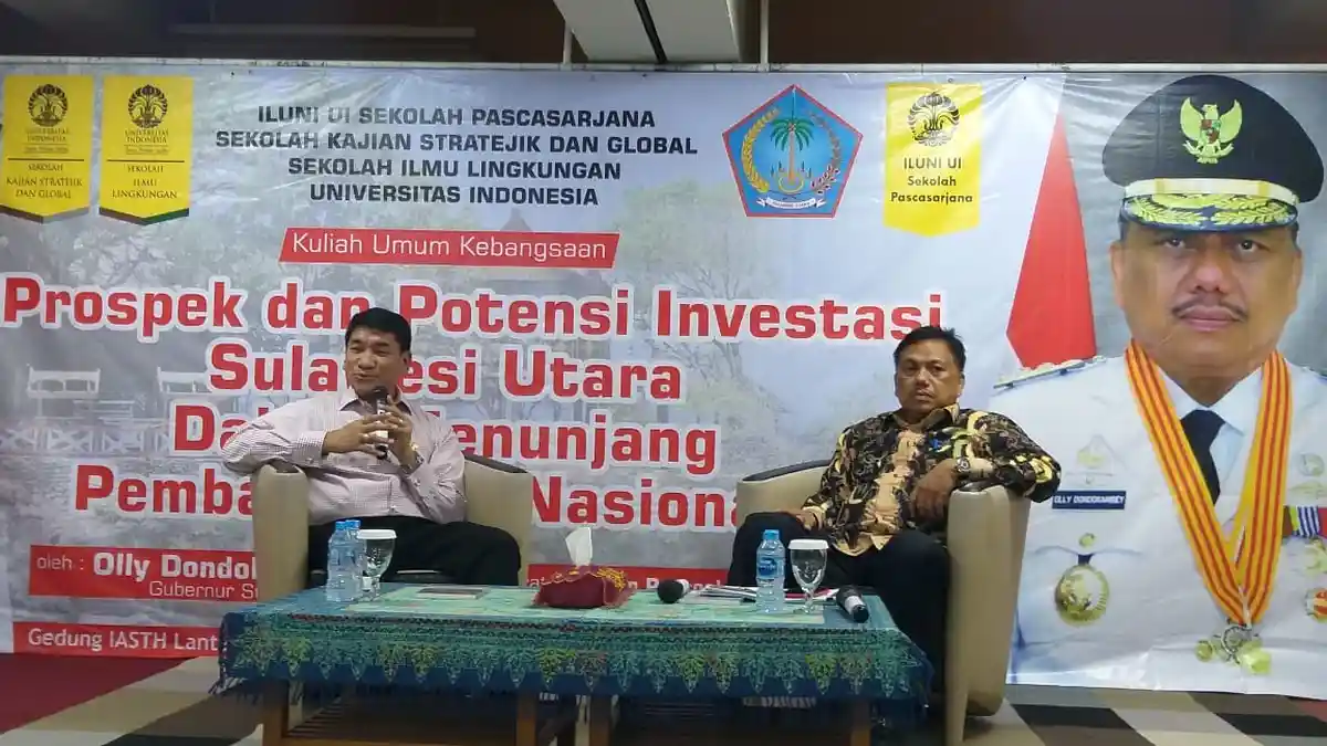 Gubernur Olly Bawakan Kuliah Umum di UI, Sulut Daerah Baru Pertumbuhan Ekonomi Indonesia
