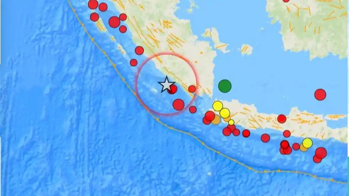 Gempa Bumi Terkini dengan SR 4,5 Menguncang Wilayah Sumatra, Indonesia BMKG: Kedalaman 25Km