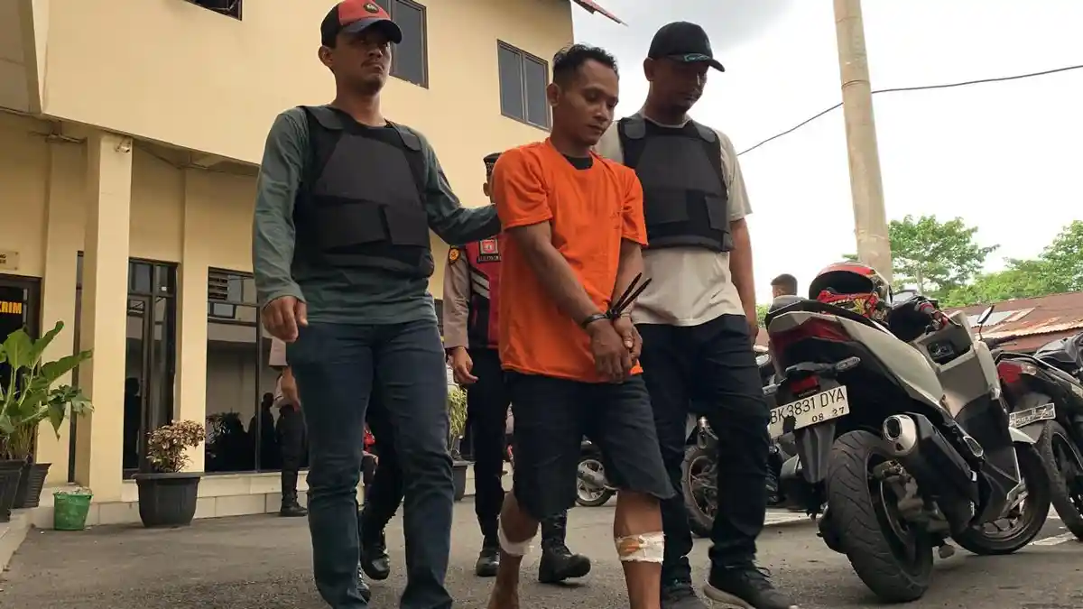Tampang Pencuri Sepeda Motor Kharisma  di Perumahan Graha Skip Mencirim, Kakinya Ditembak Polisi