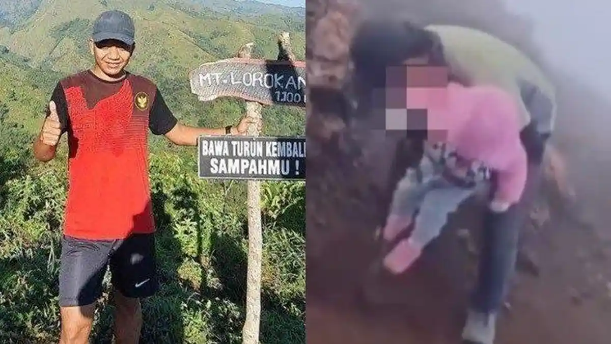 SOSOK Rudy yang Viral Ajak Balita Naik Gunung Kerinci, Ternyata Sering Muncak Bareng Istri dan Anak