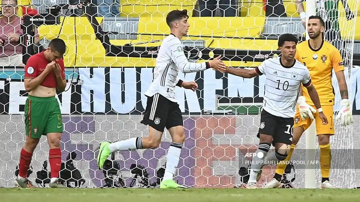 Hasil Babak I Portugal vs Jerman: Ronaldo Cetak Gol Pembuka, Der Panzer Berhasil Comeback, Skor 1-2